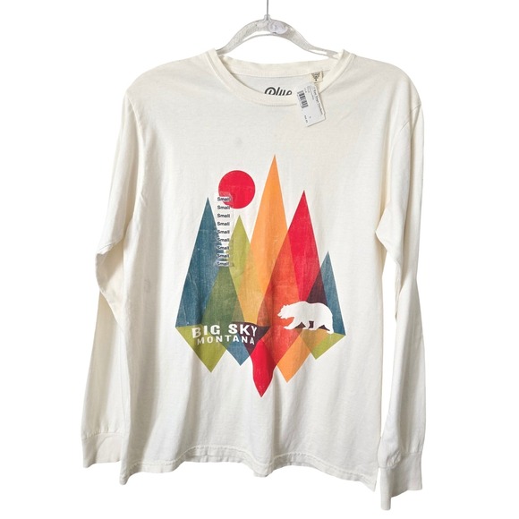 Blue 84 Other - NWT Blue 84 Mens Small T-Shirt Ivory Big Sky Montana Mountain Bear Graphic
